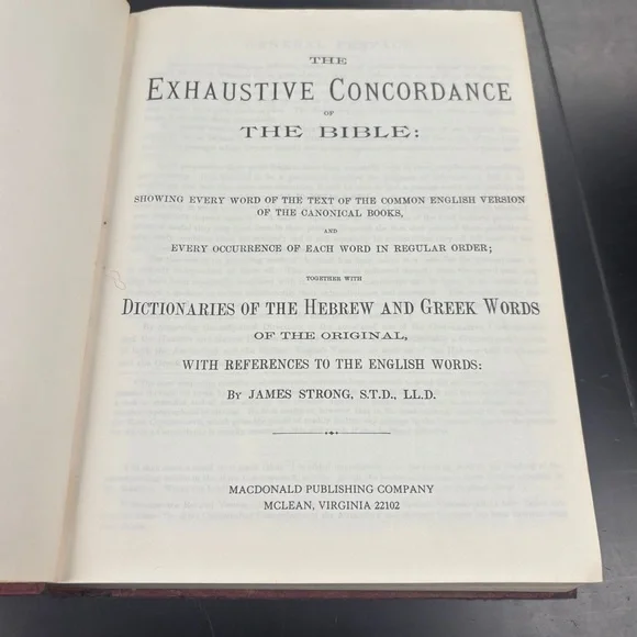 VERY RARE - Strong's Exhaustive Concordance of the Bible MacDonald - Picture 2 of 11